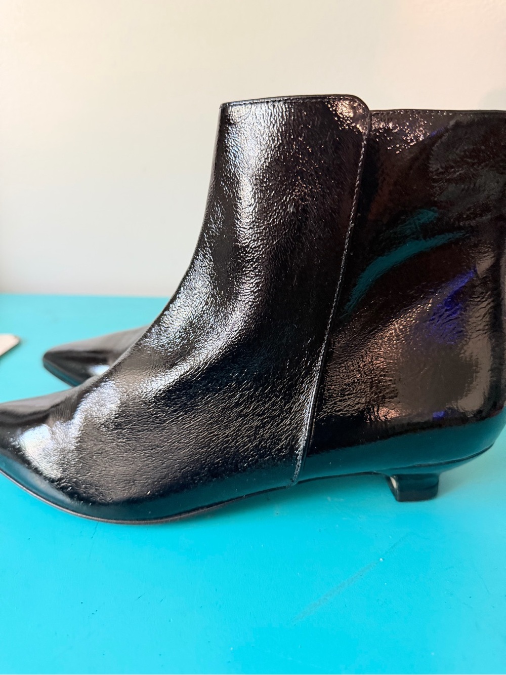 Black Patent Leather Women's Ankle Boots